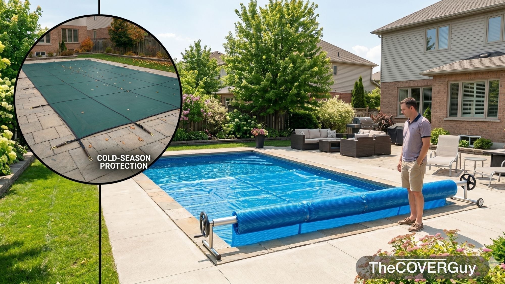 Difference Between a Solar Pool Cover & Safety Cover – The Cover Guy